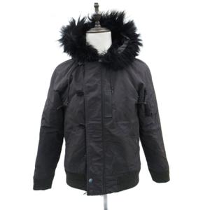 ショット SCHOTT N-2B フライトジャケット 中綿 ミドル丈 ラクーンファー フード 38 M 黒 ブラック /SM12 ■GY61 メンズ