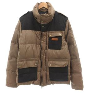 ジャストカヴァリ JUST cavalli ダウンジャケット ジップアップ 50 ブラウン ブラック 切替デザイン /UO ■GY61 メンズ