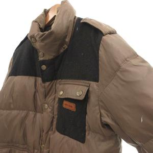 ジャストカヴァリ JUST cavalli ダウンジャケット ジップアップ 50 ブラウン ブラック 切替デザイン /UO ■GY61 メンズ