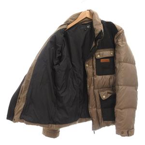 ジャストカヴァリ JUST cavalli ダウンジャケット ジップアップ 50 ブラウン ブラック 切替デザイン /UO ■GY61 メンズ