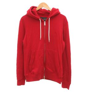 ウノピュウノウグァーレトレ 1PIU1UGUALE3 パーカー ジップアップ ロゴ刺繍 V 赤 レッド /JS ■GY58 レディース