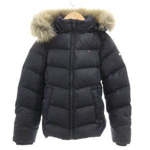 トミーヒルフィガー TOMMY HILFIGER ダウンジャケット 128 紺 ネイビー フード付き ファー付き 長袖 /HW ■GY61 キッズ