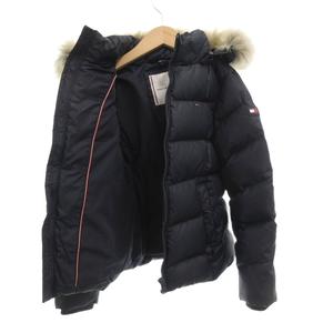 トミーヒルフィガー TOMMY HILFIGER ダウンジャケット 128 紺 ネイビー フード付き ファー付き 長袖 /HW ■GY61 キッズ