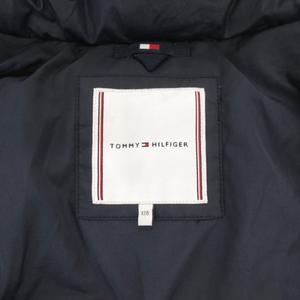 トミーヒルフィガー TOMMY HILFIGER ダウンジャケット 128 紺 ネイビー フード付き ファー付き 長袖 /HW ■GY61 キッズ