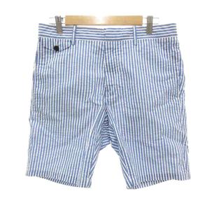 バーバリー BURBERRY ショートパンツ シアサッカー ストライプ 48 ライトブルー 白 ホワイト /JS ■GY61 メンズ