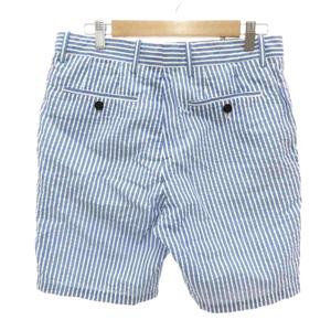 バーバリー BURBERRY ショートパンツ シアサッカー ストライプ 48 ライトブルー 白 ホワイト /JS ■GY61 メンズ