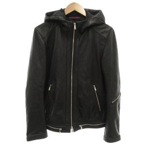 ラブレス LOVELESS フーデットラムレザージャケット ダブルジップアップ 2 袖ジップ シープスキン 羊革 黒 ブラック /GV ■GY61 メンズ