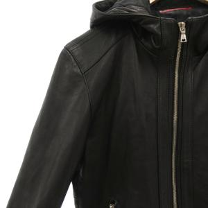 ラブレス LOVELESS フーデットラムレザージャケット ダブルジップアップ 2 袖ジップ シープスキン 羊革 黒 ブラック /GV ■GY61 メンズ