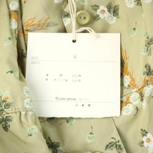 未使用品 ケティ KETTY ロングスカート フレアスカート ティアードスカート M ライトグリーン 黄緑 花柄 小花柄 鹿柄 アニマル柄 総柄 ボタンフロント 前開き /KW ■GY58 レディース