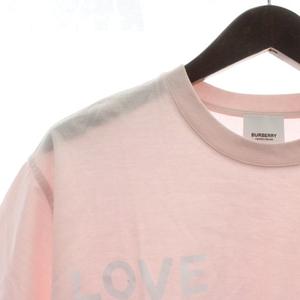 バーバリー BURBERRY Tシャツ カットソー 半袖 クルーネック モンタージュ LOVE プリント オーバーサイズ XS ピンク /XZ メンズ