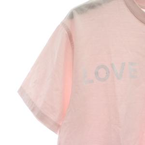 バーバリー BURBERRY Tシャツ カットソー 半袖 クルーネック モンタージュ LOVE プリント オーバーサイズ XS ピンク /XZ メンズ