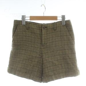 ラルフローレン RALPH LAUREN ショートパンツ ハーフパンツ ウール チェック柄 ロールアップ ジップフライ 11 ベージュ /XZ ■GY60 レディース