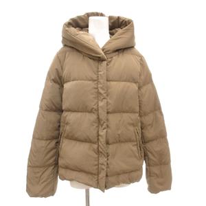 ディスコート Discoat 美品 ダウンジャケット L ジップアップ フード ベージュ /AE ■GY59 レディース