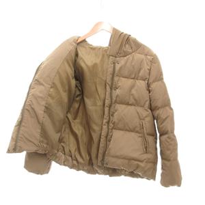 ディスコート Discoat 美品 ダウンジャケット L ジップアップ フード ベージュ /AE ■GY59 レディース