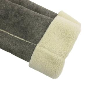 ラブレス LOVELESS ノーカラーコート ロング ボタンレス バイカラー ボア切替 34 グレー 白 ホワイト /GV ■GY59 レディース