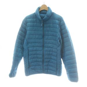ユニクロ UNIQLO ダウンジャケット ジップアップ ハイネック XS 水色 ライトブルー /PP ■GY59 メンズ