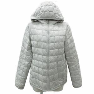 ユニクロ UNIQLO ダウンジャケット L 白 ホワイト フード付き ミドル丈 /YS18 ■GY58 レディース