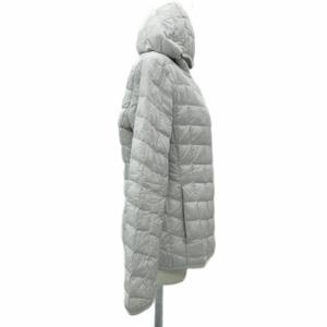 ユニクロ UNIQLO ダウンジャケット L 白 ホワイト フード付き ミドル丈 /YS18 ■GY58 レディース