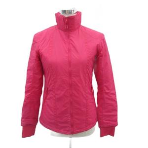 ナイキ NIKE スポーツウェア 中綿ジャケット ナイロン M ビビットピンク スタンドカラー フード付き 2way ジップアップ ミドル丈 /YS8 ■GY58 レディース