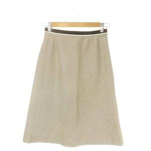 イエナ IENA スカート 38 茶 ブラウン 斜めストライプ柄 Aライン ミディ丈 /AO5 ■GY58 レディース