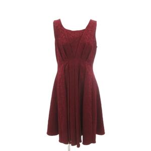 ケティ KETTY 美品 ワンピース 3 赤 レッド ノースリーブ  ロング丈  地模様 518600-00 /HW ■GY60 レディース