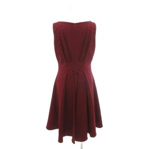 ケティ KETTY 美品 ワンピース 3 赤 レッド ノースリーブ  ロング丈  地模様 518600-00 /HW ■GY60 レディース