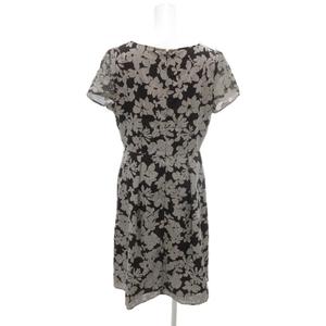 ケティ KETTY 美品 ワンピース 3 黒 ブラック 花柄 半袖 ラウンドネック ロング丈 4101-55107 /HW ■GY60 レディース