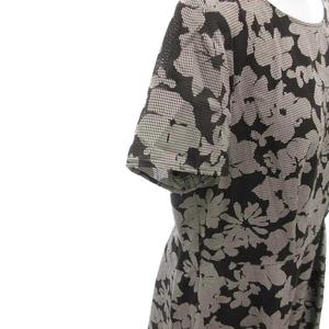 ケティ KETTY 美品 ワンピース 3 黒 ブラック 花柄 半袖 ラウンドネック ロング丈 4101-55107 /HW ■GY60 レディース
