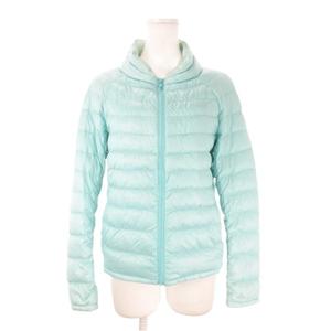 ユニクロ UNIQLO ダウンジャケット M 緑 グリーン 無地 スタンドカラー 長袖 /AO18 ■GY61 レディース