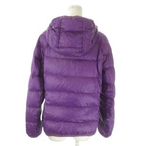 ユニクロ UNIQLO ダウンジャケット L 紫 パープル 無地 フード付き 長袖 /AO14 ■GY61 レディース