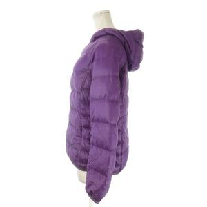 ユニクロ UNIQLO ダウンジャケット L 紫 パープル 無地 フード付き 長袖 /AO14 ■GY61 レディース
