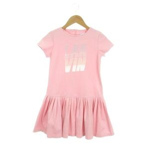 ランバン LANVIN 子ども服（女の子用） ワンピース 8 ピンク ロゴデザイン 半袖 フリル裾 BKUXV J34 /MN4 ■GY61 キッズ