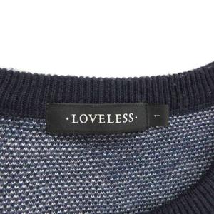 ラブレス LOVELESS ニット セーター ウール 1 青系 カモフラージュ柄 ボーダー柄 長袖 /NL ■GY61 レディース