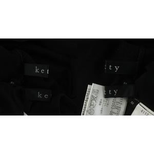 ケティ KETTY アンサンブルニット 2 黒 ブラック 無地 ラウンドネック 七分袖 ラメ入り /PP ■GY58 レディース