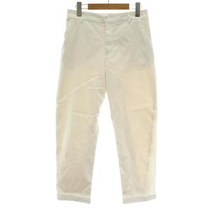 インディヴィ INDIVI ハイストレッチ クロップドパンツ テーパード ジップフライ 40 白 ホワイト /XZ ■GY58 レディース
