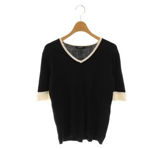 ラブレス LOVELESS ニット プルオーバー Vネック 36 ブラック ホワイト /DF ■GY58 レディース