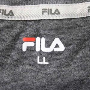 未使用品 フィラ FILA タグ付き Tシャツ LL グレー ロゴ刺繍 半袖 /GP ■GY60 メンズ