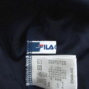 フィラ FILA ゴルフウェア ワンピース ひざ丈 L 紺 ネイビー 半袖 ハイネック ロゴ刺繍 /SM42 ■ECB001 レディース