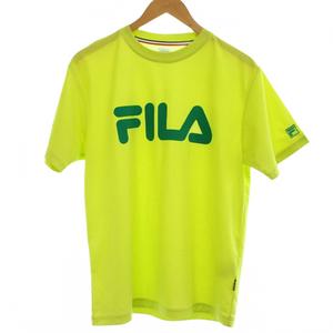 フィラ FILA Tシャツ スポーツウェア L 黄緑 半袖 ロゴプリント クルーネック /GG ■GY58 メンズ
