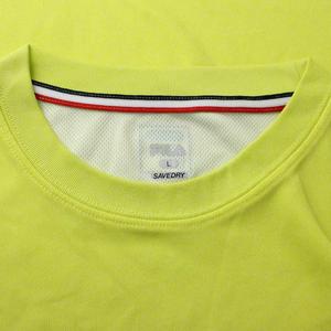 フィラ FILA Tシャツ スポーツウェア L 黄緑 半袖 ロゴプリント クルーネック /GG ■GY58 メンズ