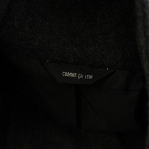 コムサイズム COMME CA ISM スタンドカラーコート ウール L ダークグレー ミドル丈 七分袖 ワンカラー /BB ■ECC001 レディース
