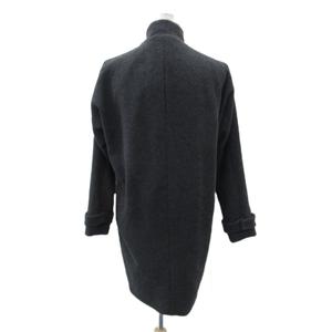 コムサイズム COMME CA ISM スタンドカラーコート ロング丈 M グレー 無地 /SY48 ■ECC001 レディース