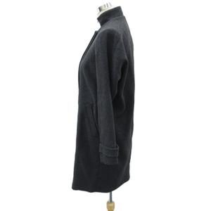 コムサイズム COMME CA ISM スタンドカラーコート ロング丈 M グレー 無地 /SY48 ■ECC001 レディース