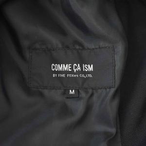 コムサイズム COMME CA ISM トレンチコート ナイロンジャケット 上着 襟付き ミドル丈 無地 M 黒 ブラック 47-08JK21 ■ECC001 メンズ
