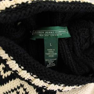 ラルフローレン RALPH LAUREN LAUREN JEANS COMPANY ニット セーター タートルネック 長袖 L 黒 アイボリー /TK ■ECD001 メンズ