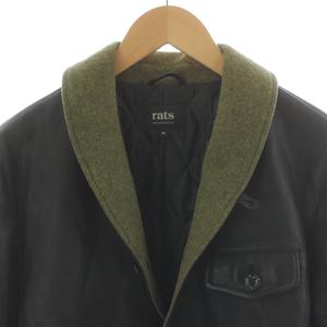 ラッツ RATS レザージャケット 革ジャン 切替 M 黒 ブラック /AN58 ■ECD001 メンズ