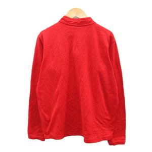 ナイキ NIKE スポーツウエア カットソー XL 赤 レッド 長袖 ハーフジップ スタンドカラー エンブレムワッペン /SM23 ■ECA002 メンズ