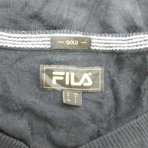 フィラ FILA ニット セーター L ネイビー 紺 Vネック 長袖 ロゴ刺繍 /PP ■GY61 メンズ