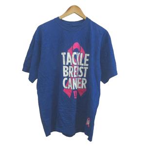 リーボック Reebok Tシャツ カットソー L 青 ブルー プリント ラウンドネック 半袖 /GR ■ECB001 メンズ