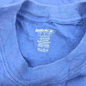 リーボック Reebok Tシャツ カットソー L 青 ブルー プリント ラウンドネック 半袖 /GR ■ECB001 メンズ